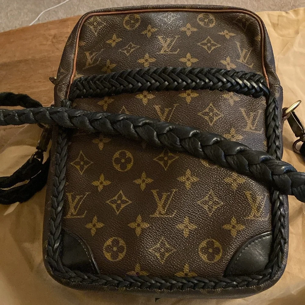 Vintage Boho Louis Vuitton Bag w/Hand Braided Crossbody Strap & Dust Bag